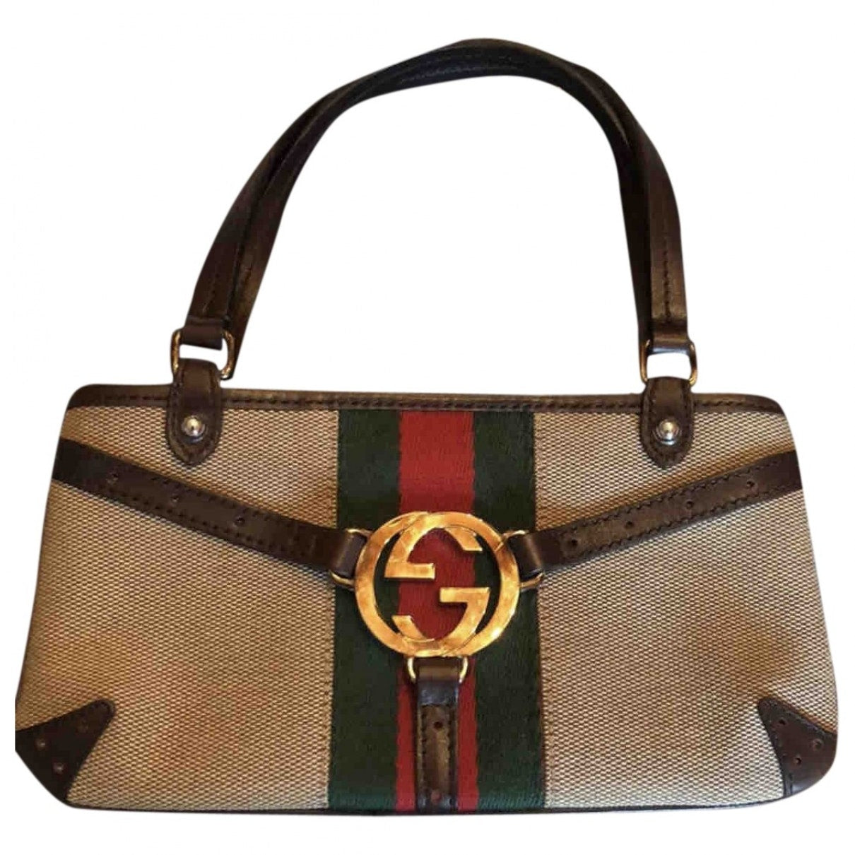 Gucci interlocking beige cloth handbag