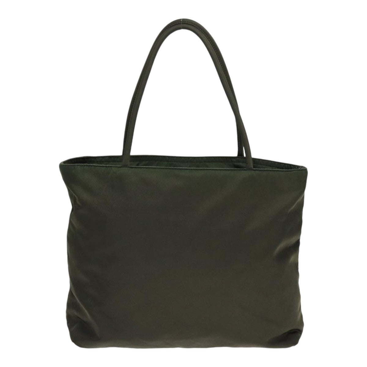 Prada Hand Bag Khaki Auth Nylon Silver Travel Bag