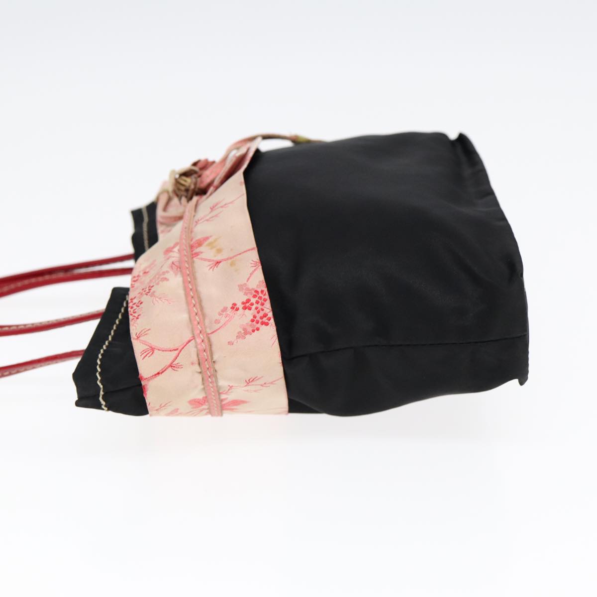 Prada Japanese Hand Bag Auth Nylon Black Silver Travel Bag
