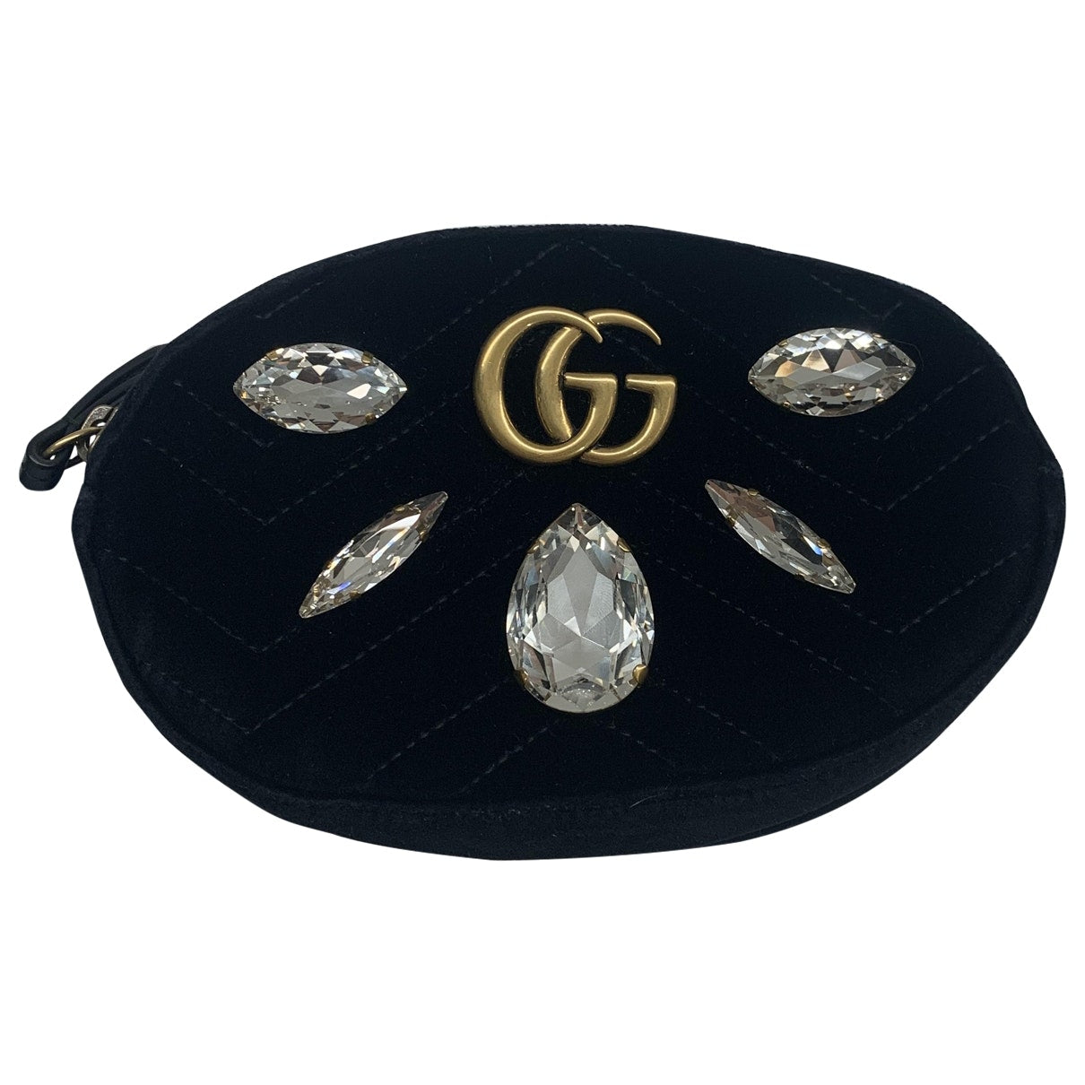 Gucci marmont black velvet clutch bag