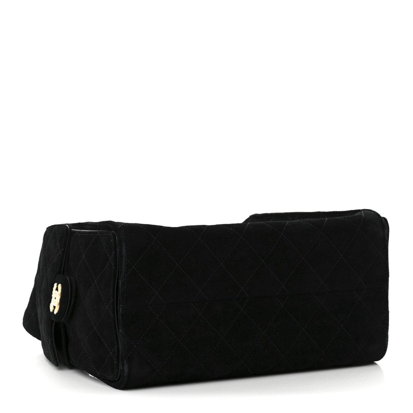 Suede Quilted Small Chanel 25 Handbag Black