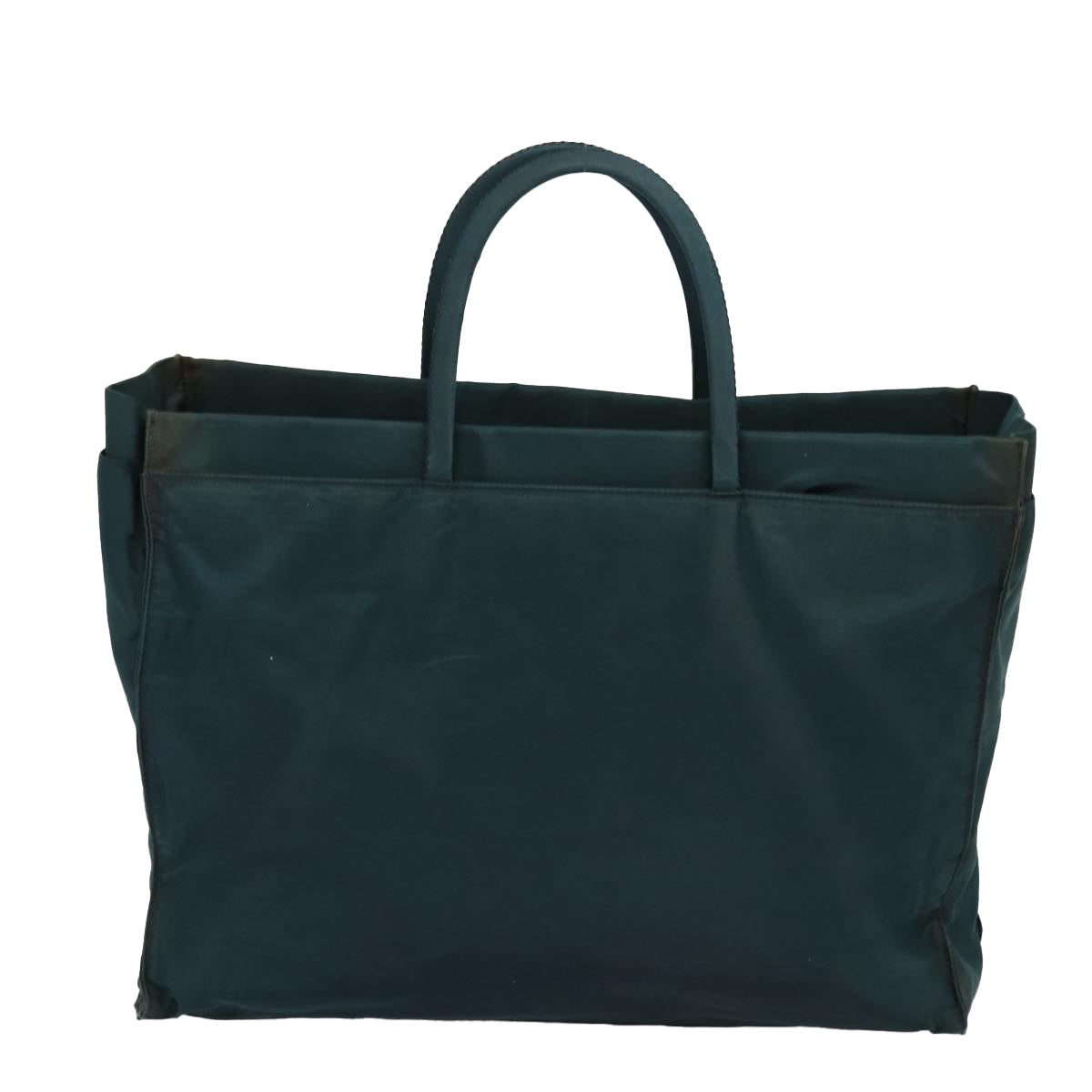 Prada Tote Bag Auth Nylon Green Silver Silver Auth 86347