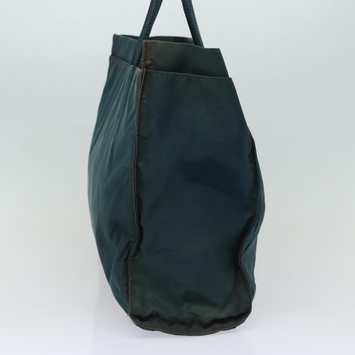 Prada Tote Bag Auth Nylon Green Silver Silver Auth 86347
