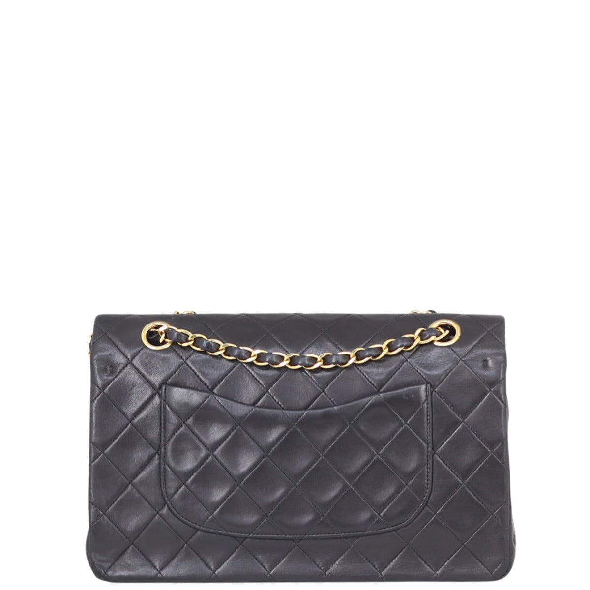 Chanel Classic Double 2 Series Lambskin Handbag Black Medium