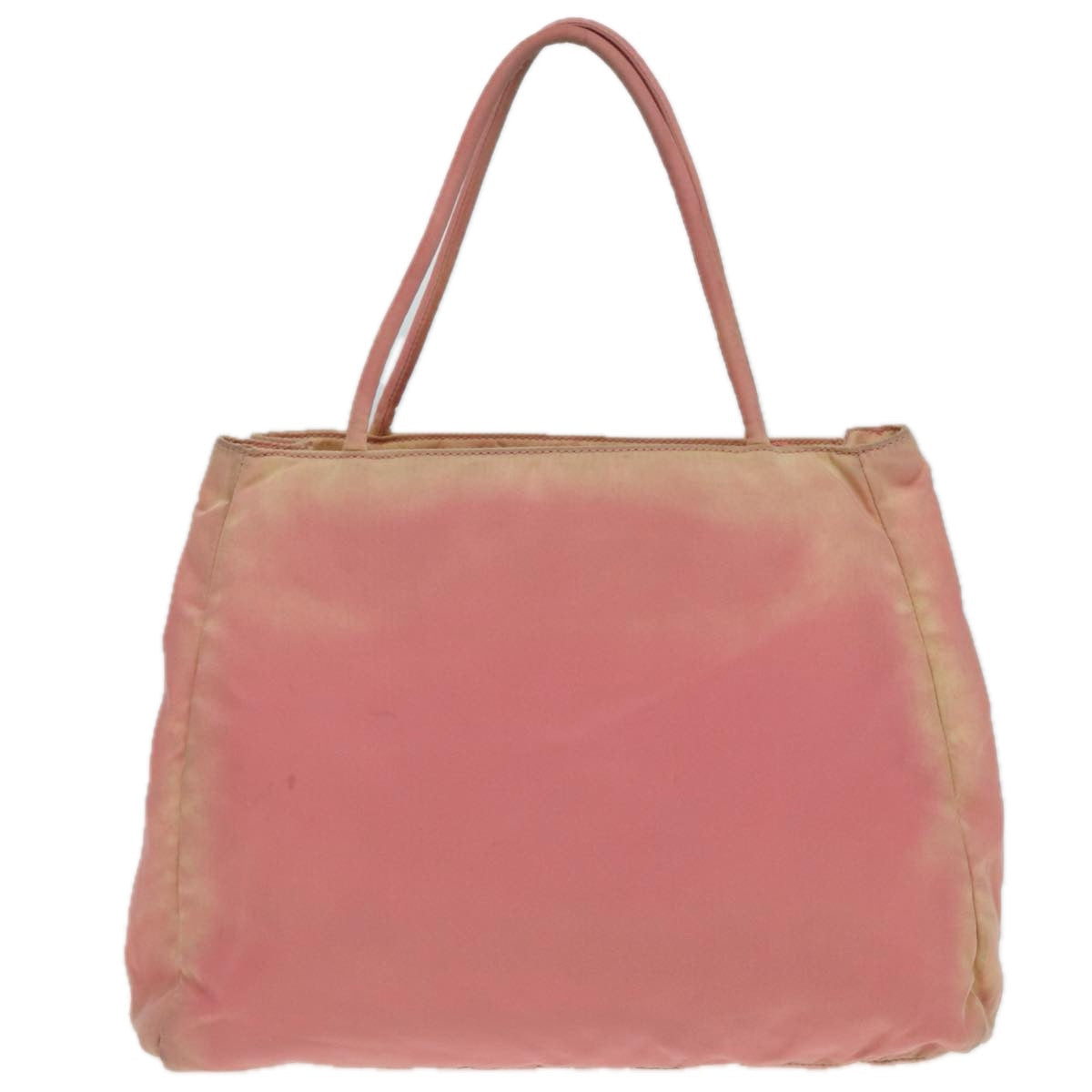 Prada Hand Bag Auth Nylon Pink Silver Travel Bag Silver Auth 86444