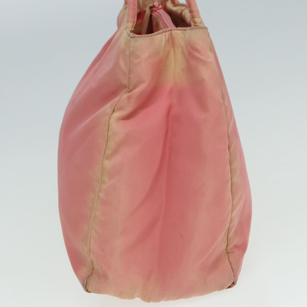 Prada Hand Bag Auth Nylon Pink Silver Travel Bag Silver Auth 86444