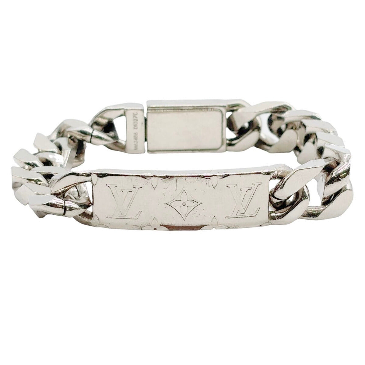 LOUIS VUITTON <br> Monogram Chain Bracelet Silver