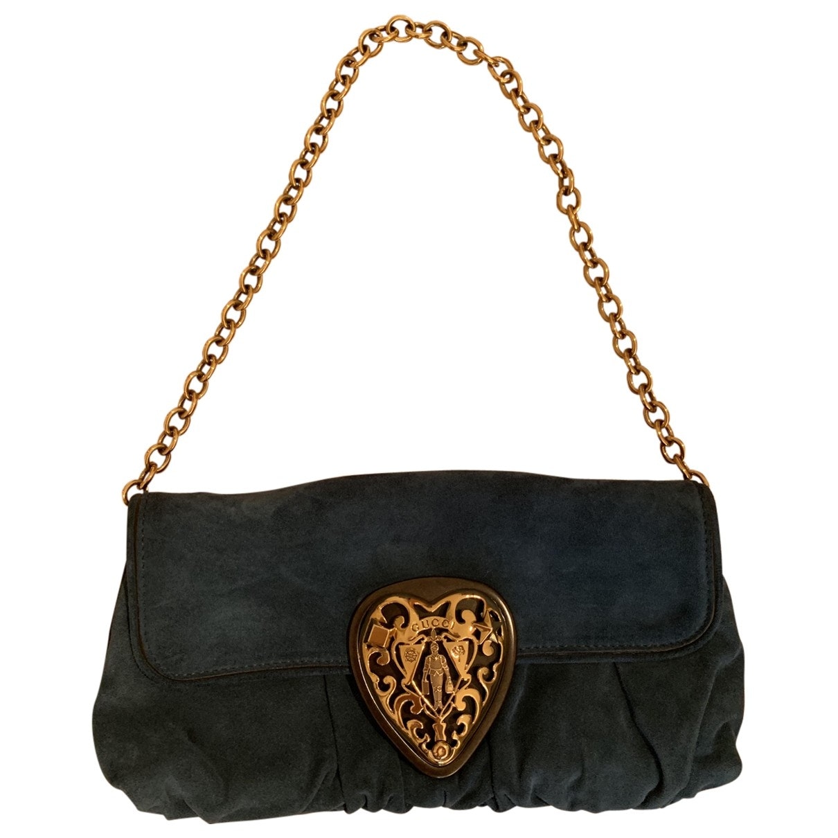 Gucci blue suede handbag