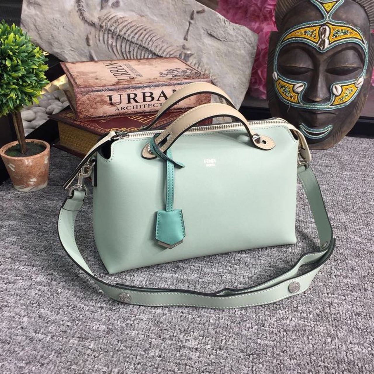 Fendi Top QualityTop Quality By Way Green Medium FF Crossbody Bag