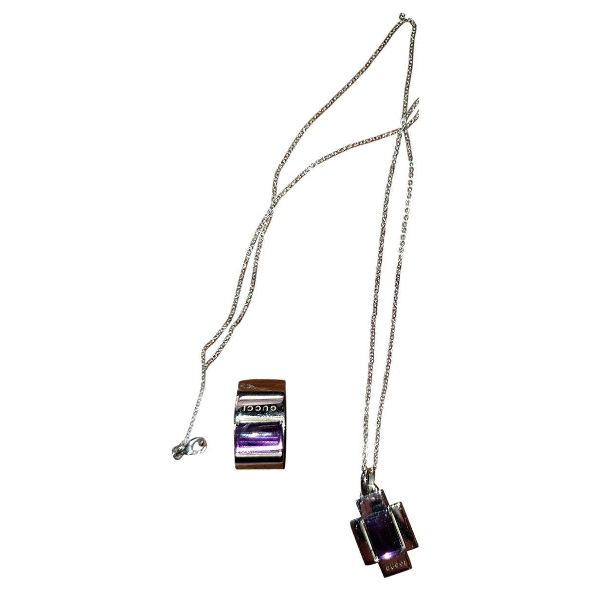 Gucci purple silver jewellery sets