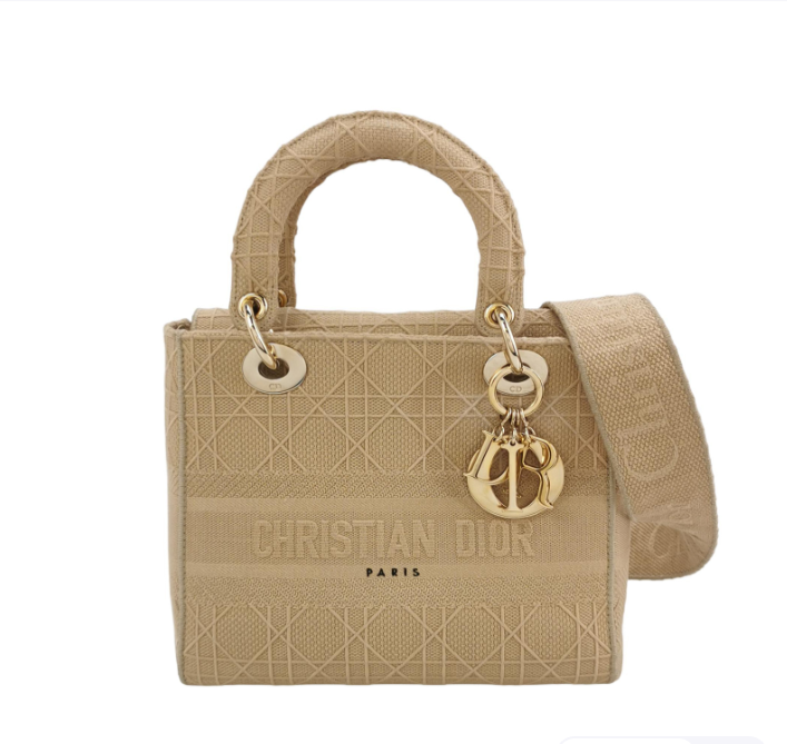 Dior Handbag Lady tote bag 25cm Beige