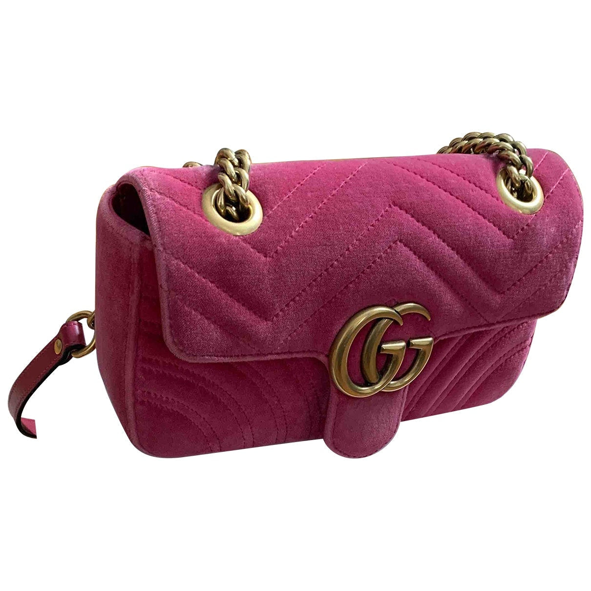 Gucci marmont pink velvet handbag