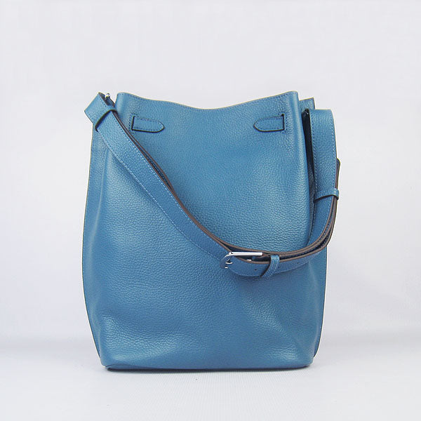 Hermes Luxury Nappa Shoulder Bag Leather Blue