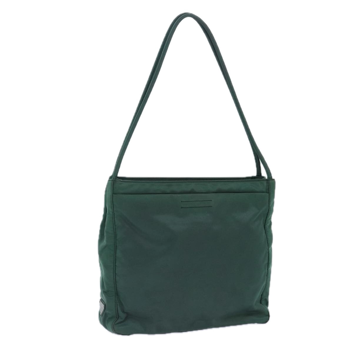 Prada Tote Bag Auth Nylon Green Silver