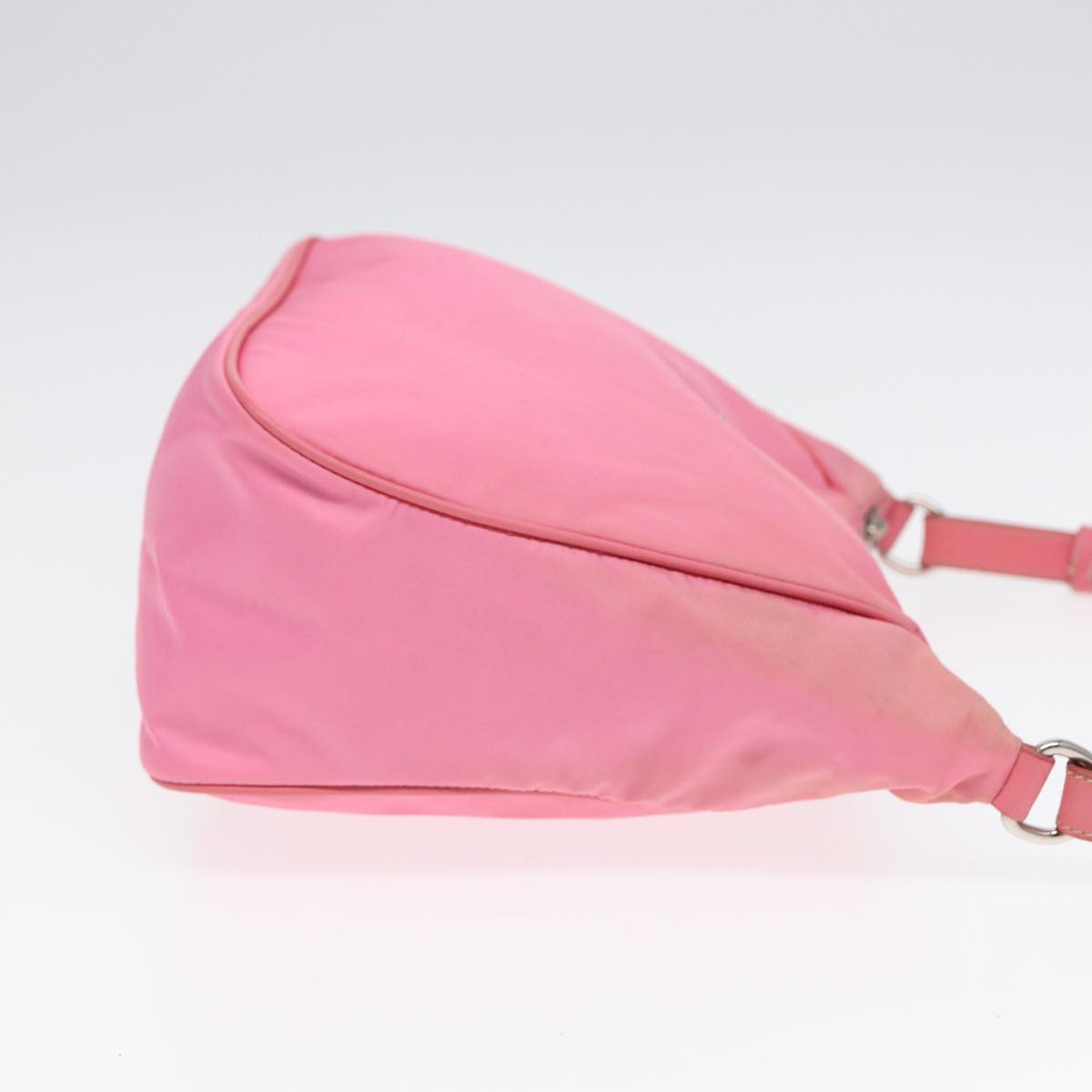 Prada Shoulder Bag Auth Nylon Pink Silver Silver Auth 86879
