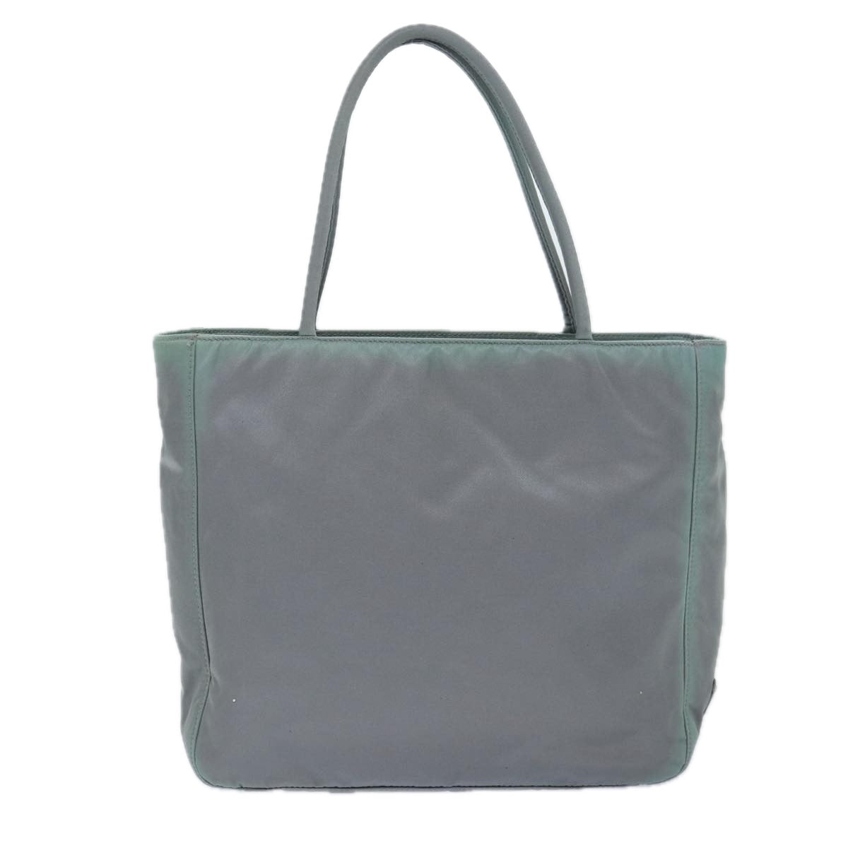 Prada Hand Bag Auth Nylon Silver Gray Travel Bag