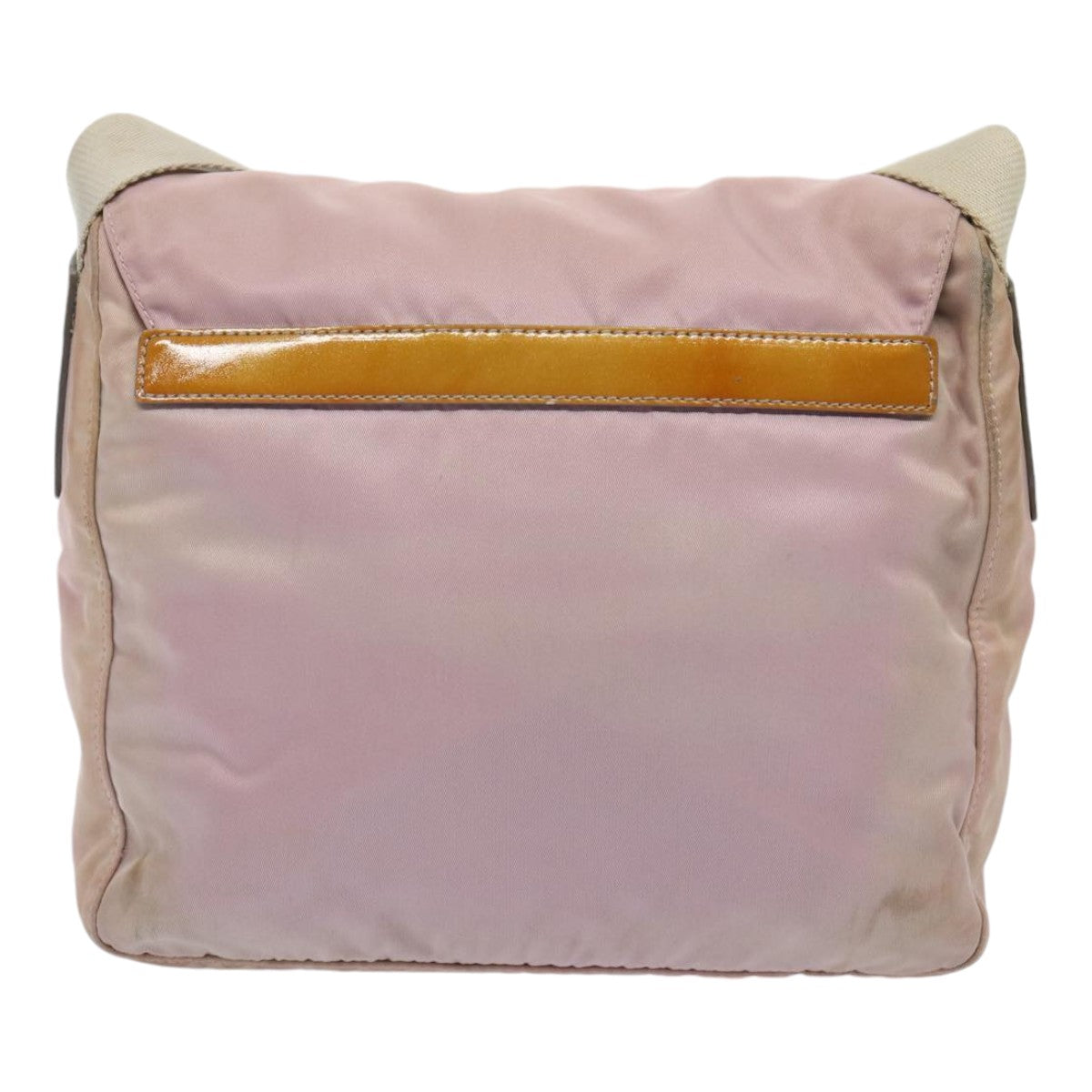 Prada Shoulder Bag Auth Nylon Pink Silver Silver Auth 86887