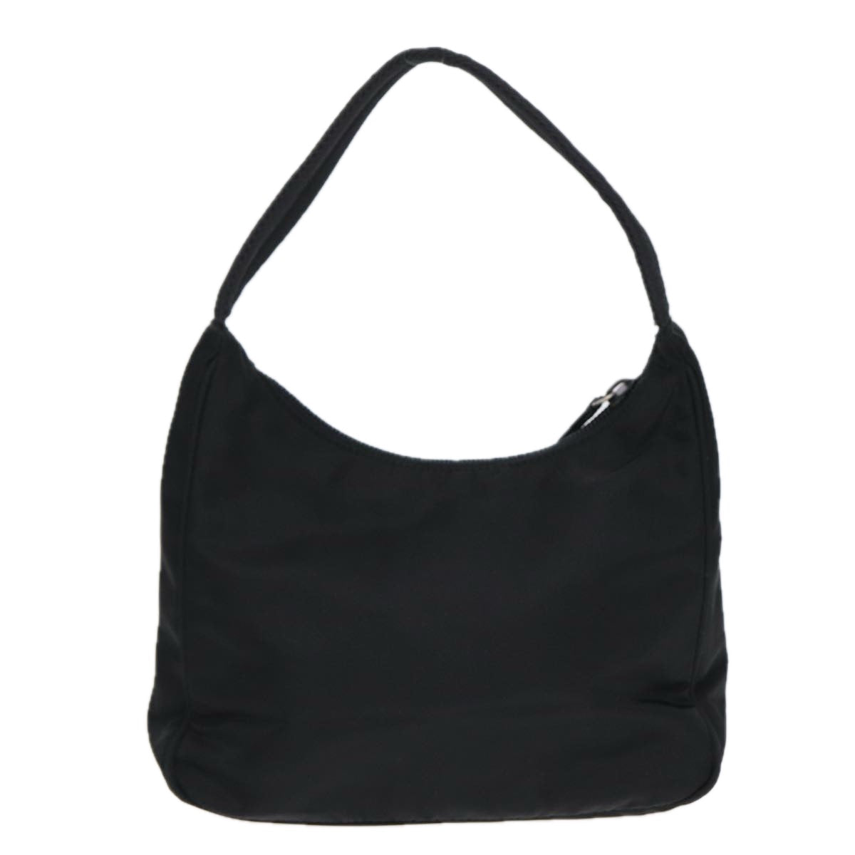 Prada Hand Bag Auth Nylon Black Silver Travel Bag Silver Auth 86891