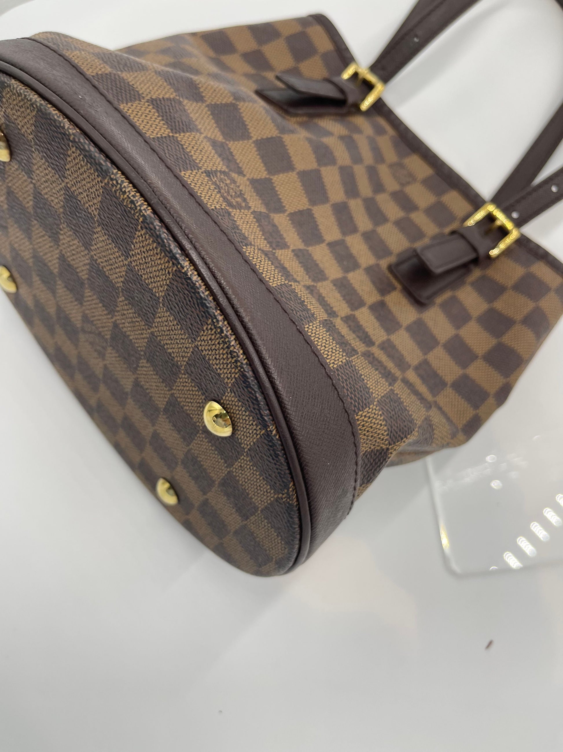 Louis Vuitton Damier Ebene Marais   - Brown Bucket Bags, Handbags AG458O