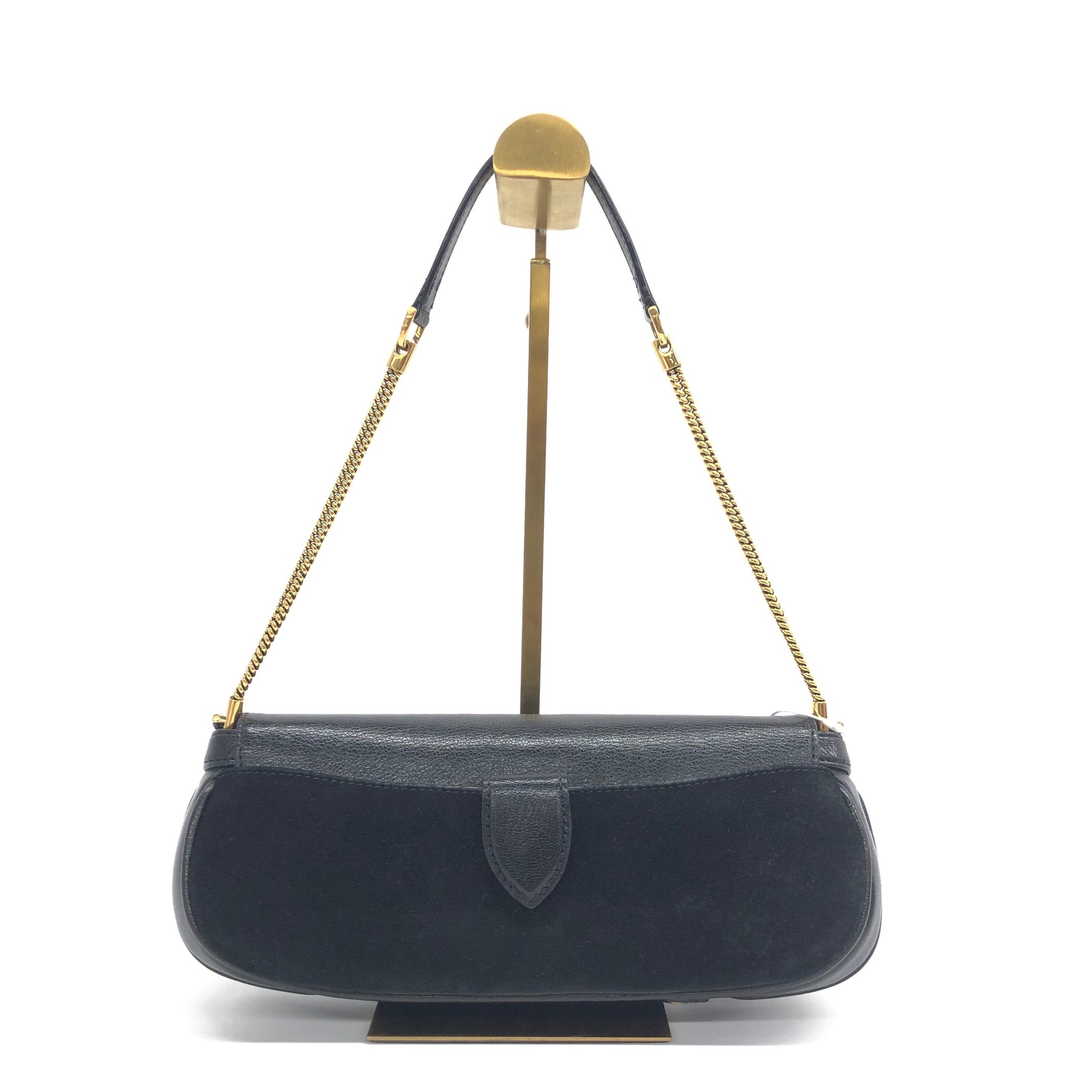 Louis Vuitton Avant-Garde Pochette Suede Crystal Logo Leather Clutch Bag