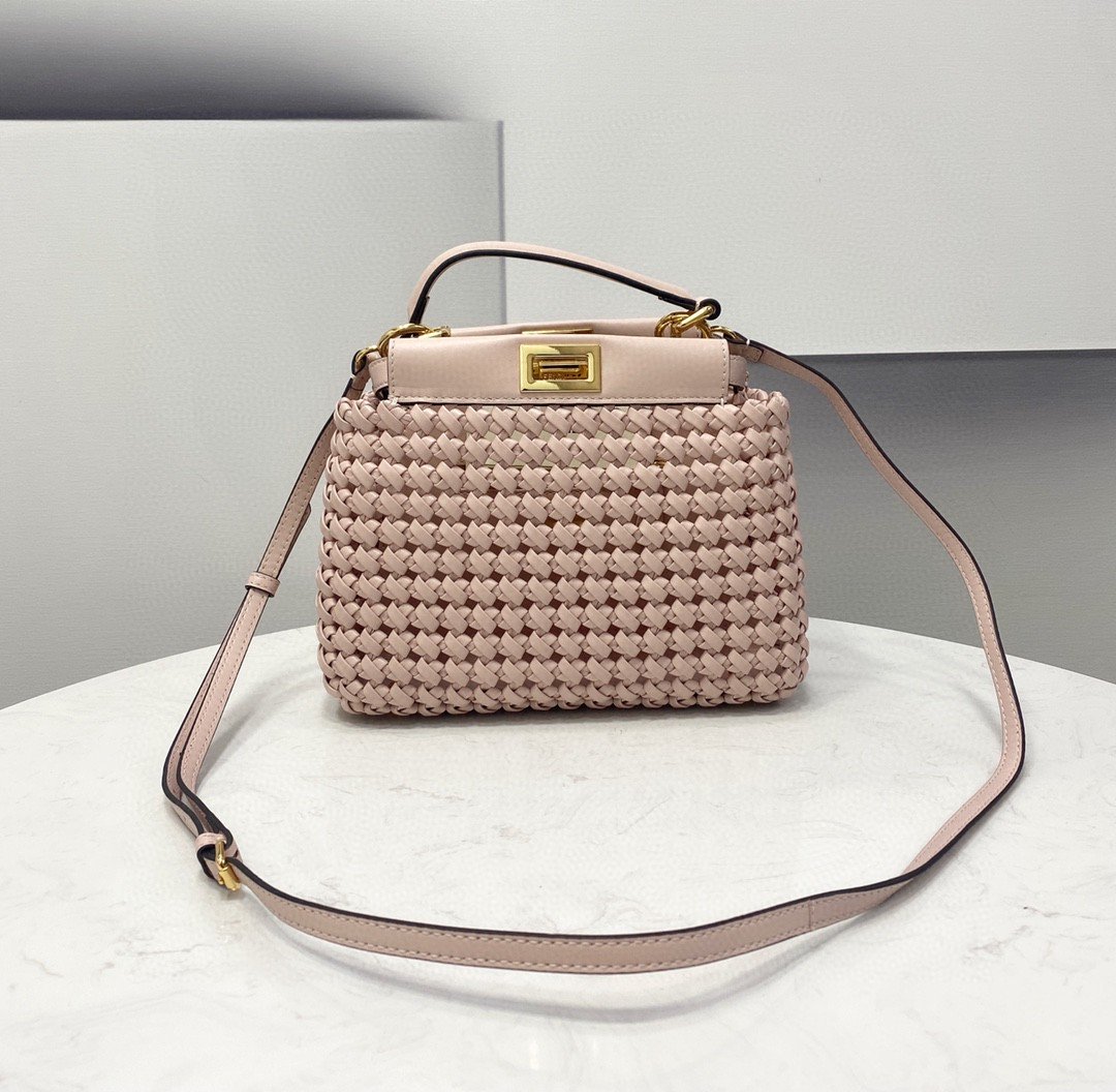 Pale Braided Pink Mini Travel Bag