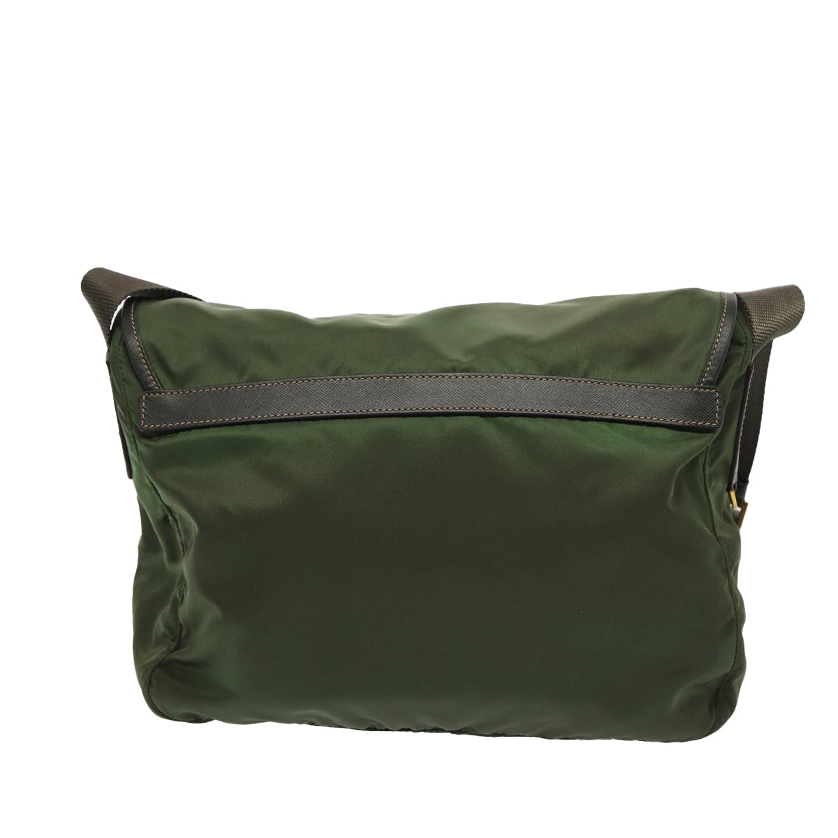 Prada Shoulder Bag Khaki Auth Nylon Gold Gold Auth 87039