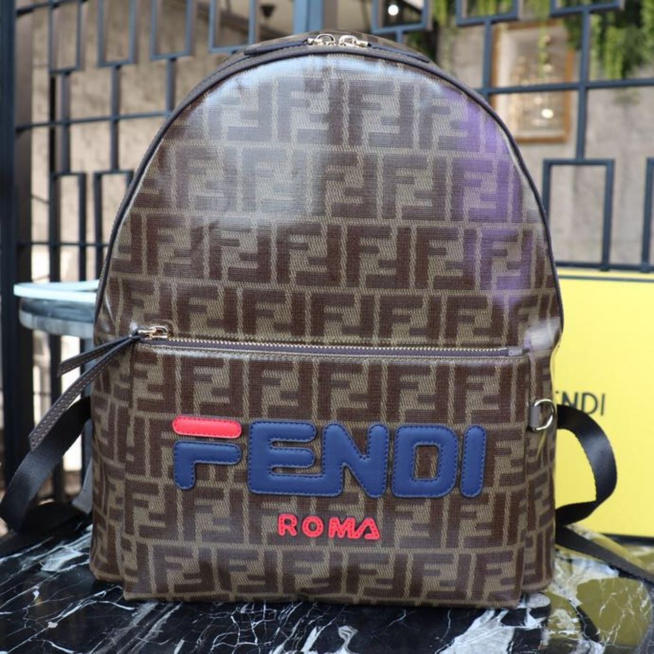 Fendi Mania Backpack Men Men& Ff Brown