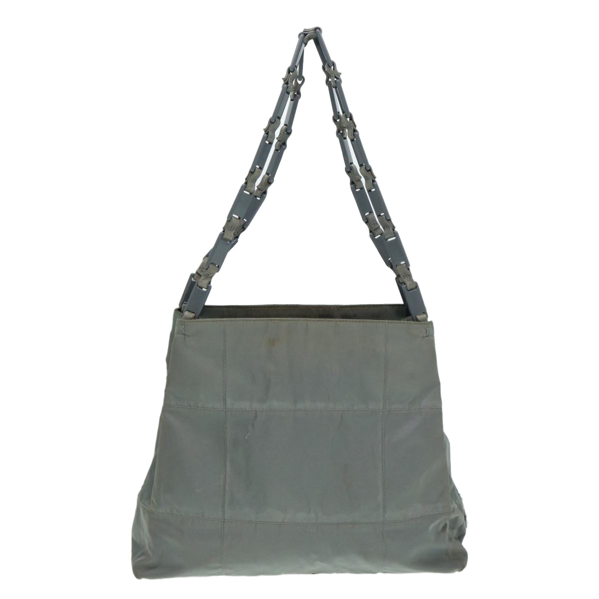 Prada Tote Bag Auth Nylon Silver Gray