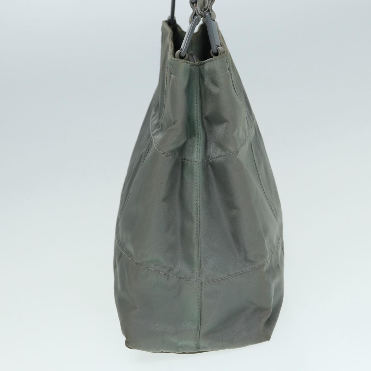 Prada Tote Bag Auth Nylon Silver Gray
