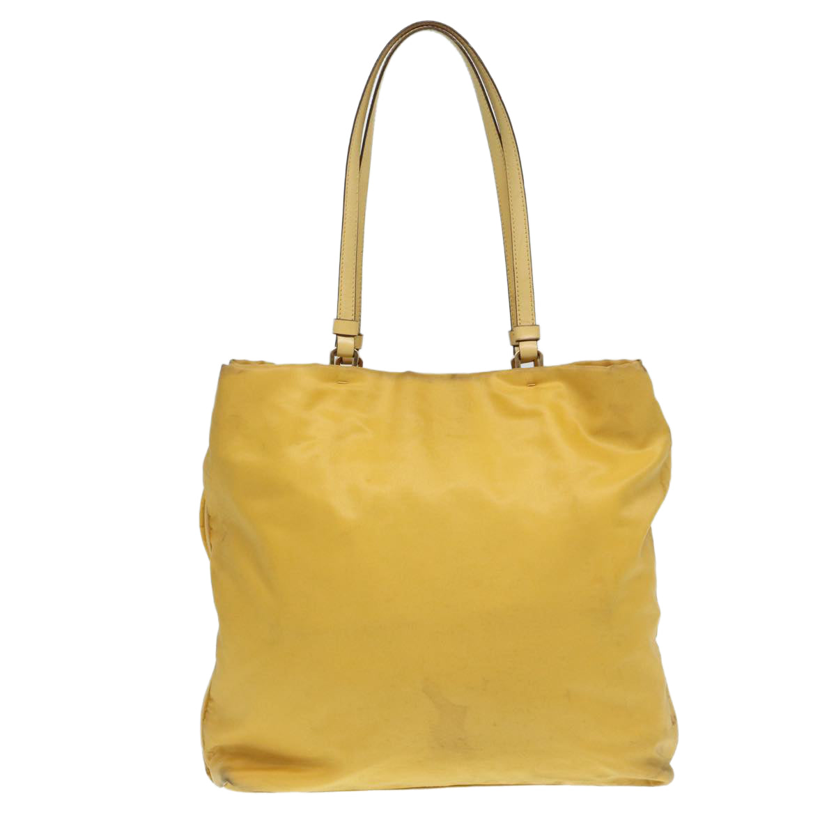Prada Tote Bag Auth Nylon Gold Yellow