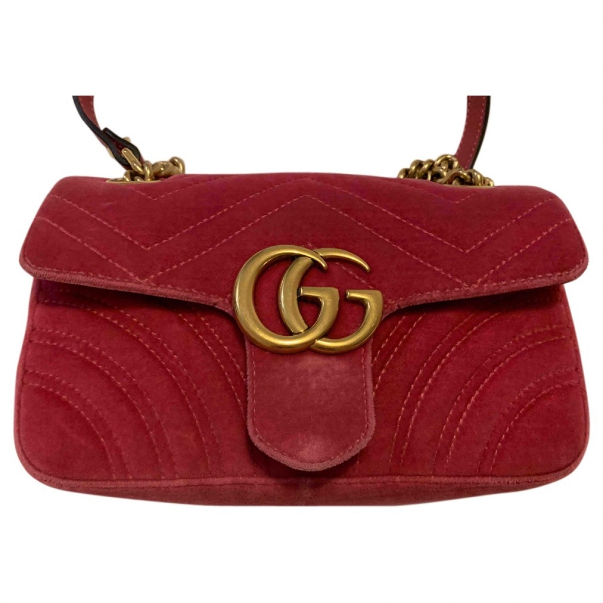 Gucci marmont pink velvet handbag