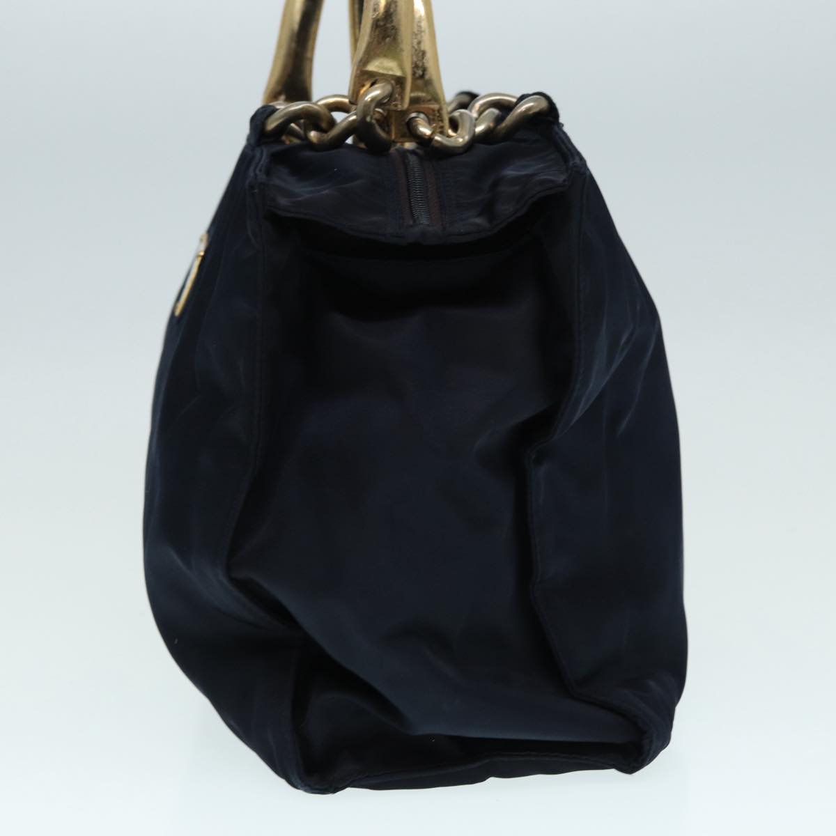Prada Hand Bag Auth Nylon Navy Travel Bag