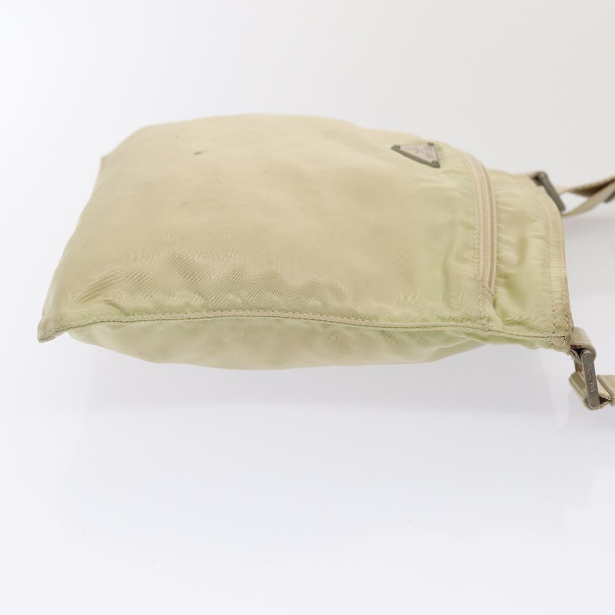 Prada Shoulder Bag Auth Nylon Silver Cream