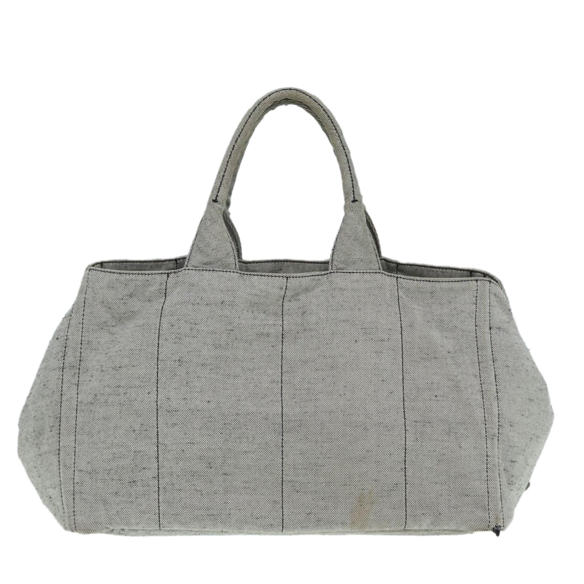 Prada Canapa Gm Hand Bag Auth Canvas Gold Gray Travel Bag Gold Auth 87436