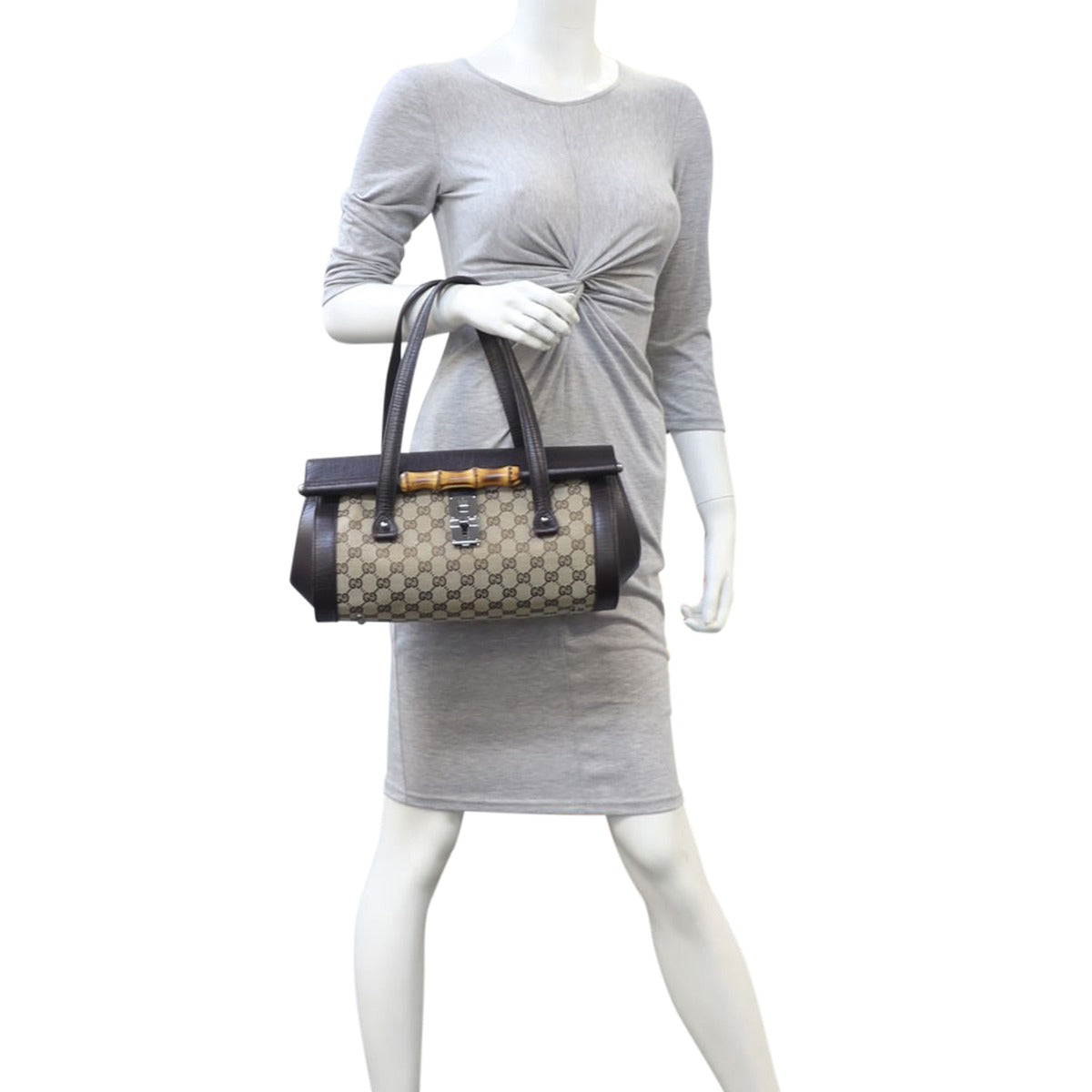 Gucci GG Canvas Bamboo Bullet Bag