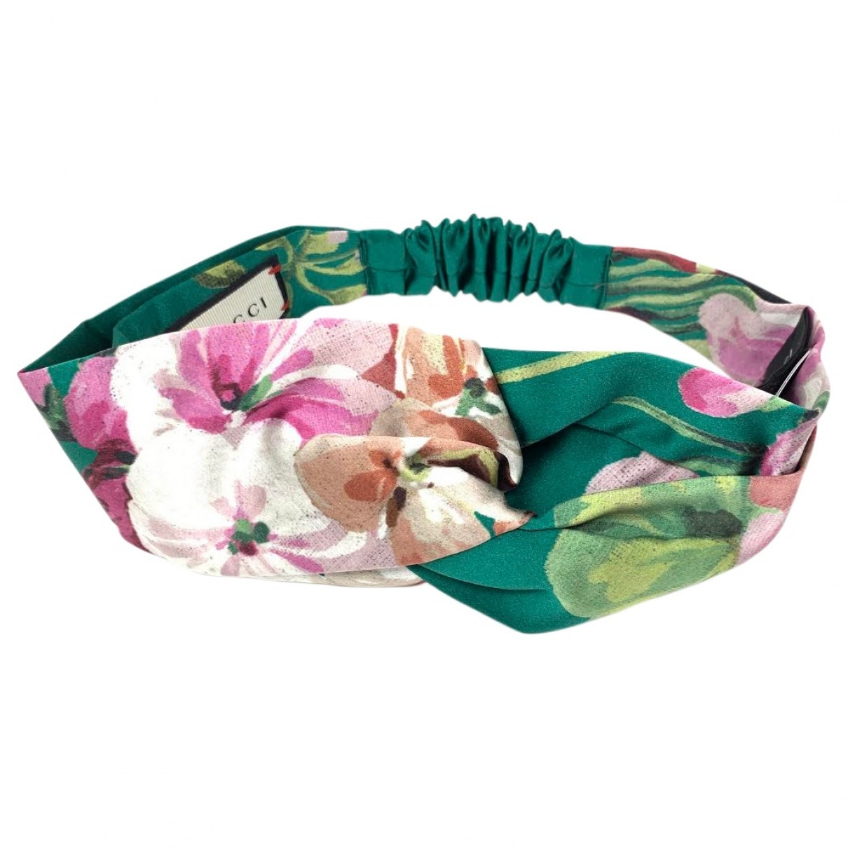 Gucci green silk hair accessories