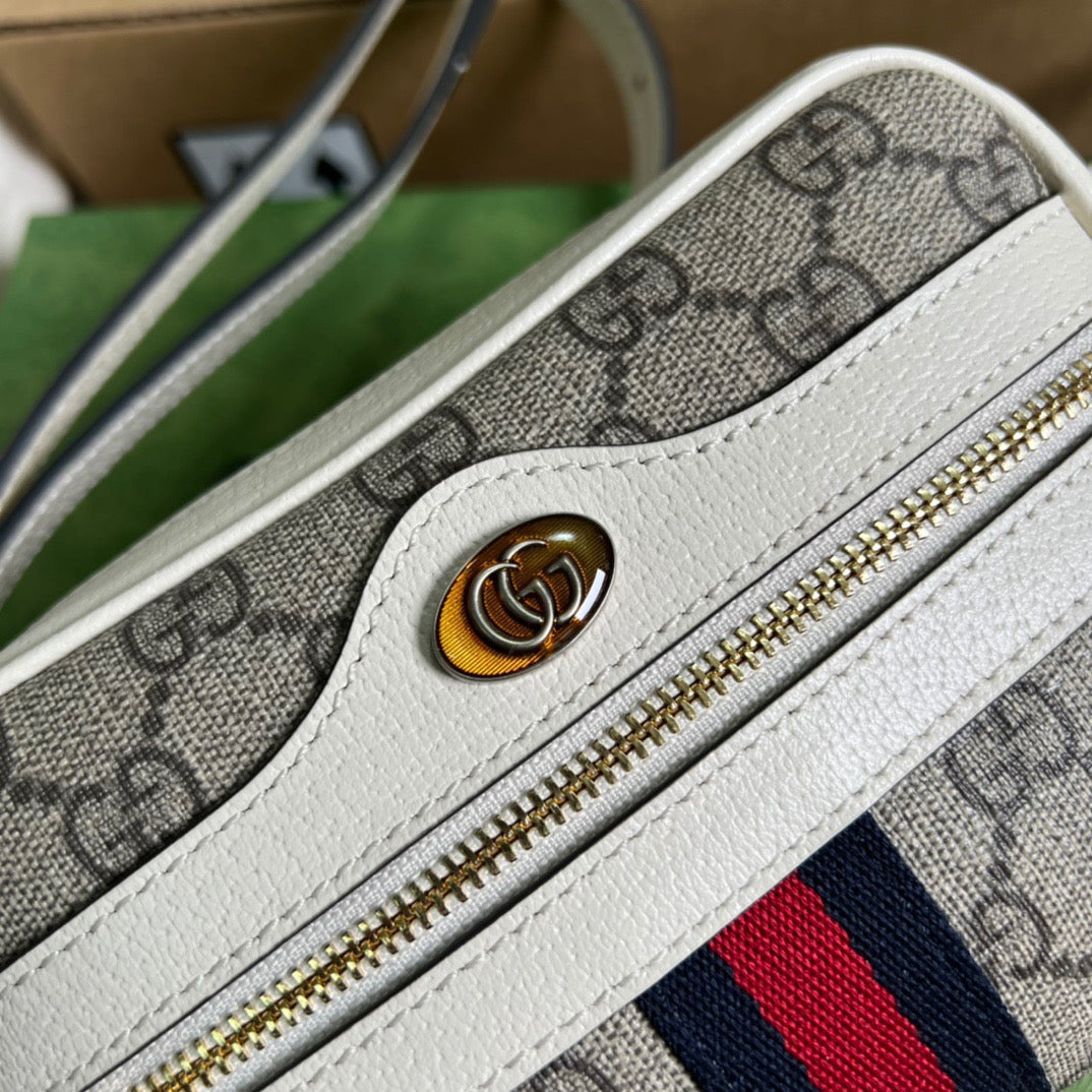 gg Ophidia gg Ebony gg Canvas White Beige Mini Bag