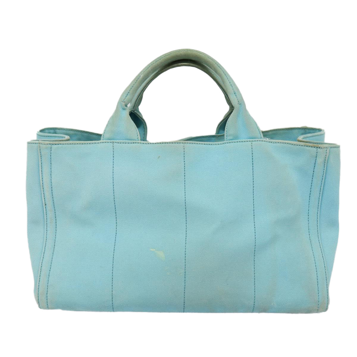 Prada Canapa Gm Hand Bag 2Way Light Auth Canvas Blue Travel Bag
