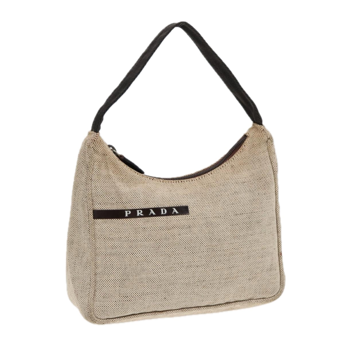 Prada Hand Bag Auth Canvas Beige Travel Bag Beige Auth 87677