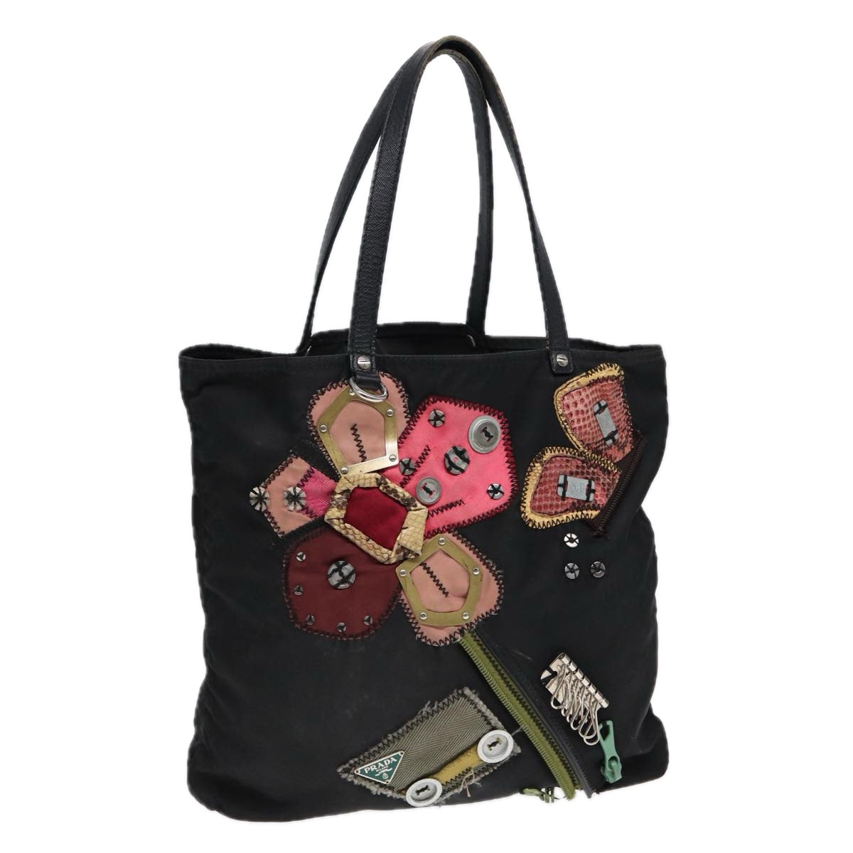 Prada Robot Tote Bag Auth Nylon Black