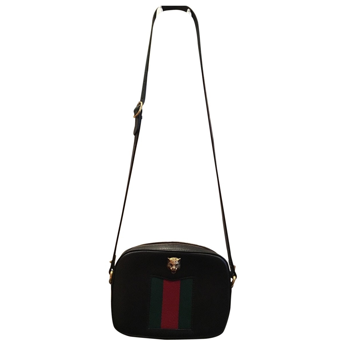 Gucci rajah black leather handbag
