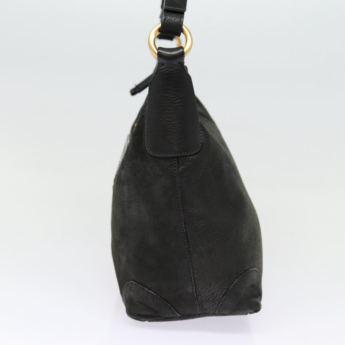 Prada Shoulder Bag Auth Leather Black Gold