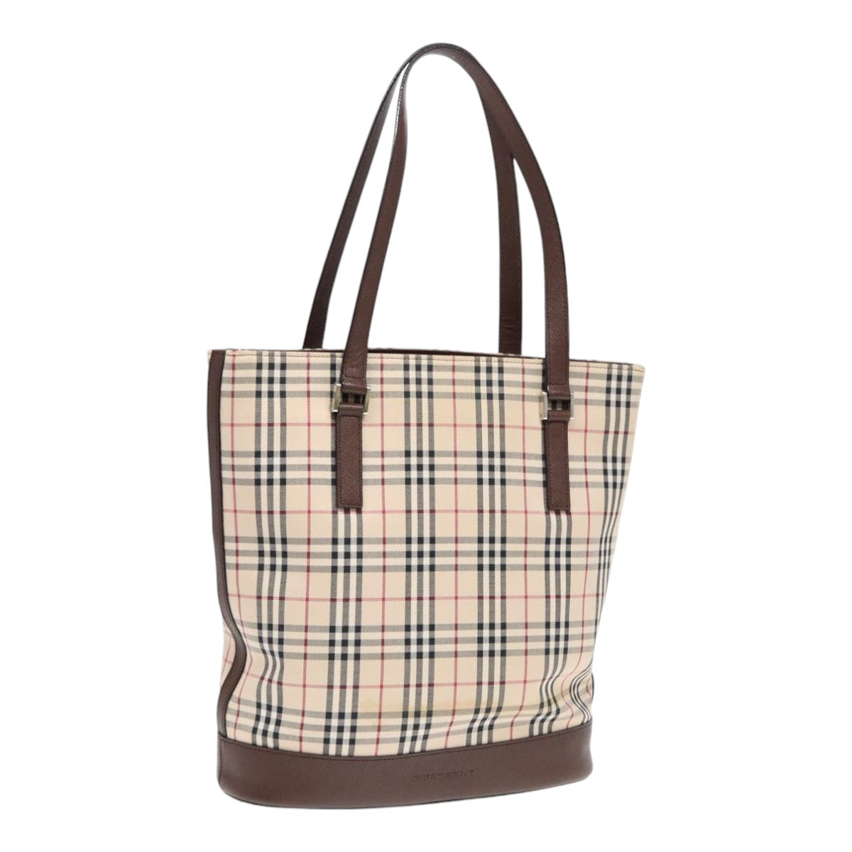 Burberry Luxury Nova Check Tote Bag Auth Canvas Brown Beige