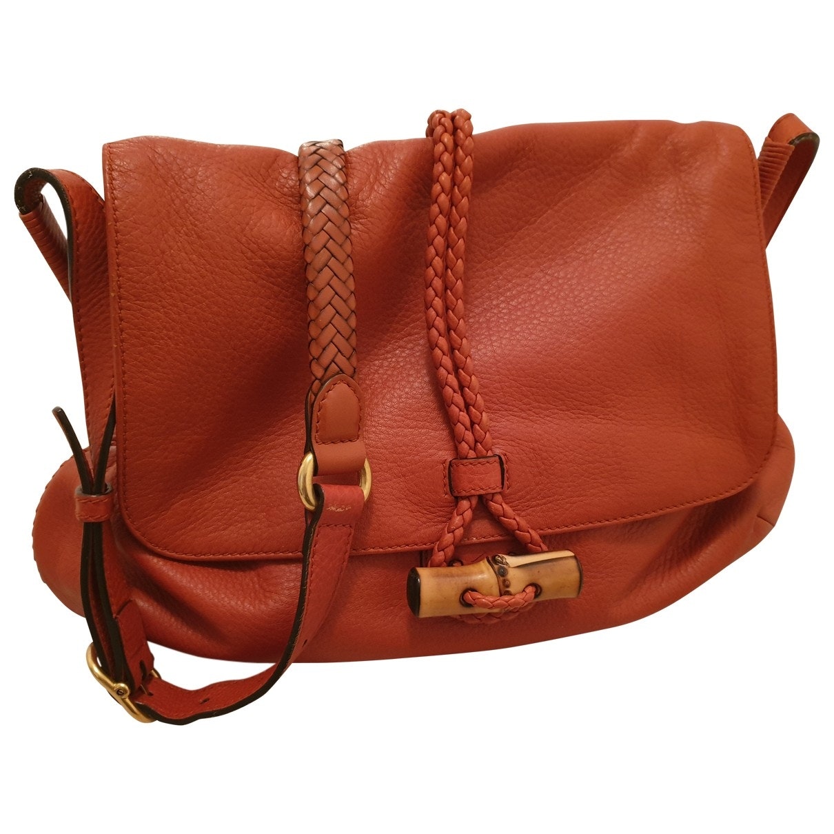Gucci orange leather handbag