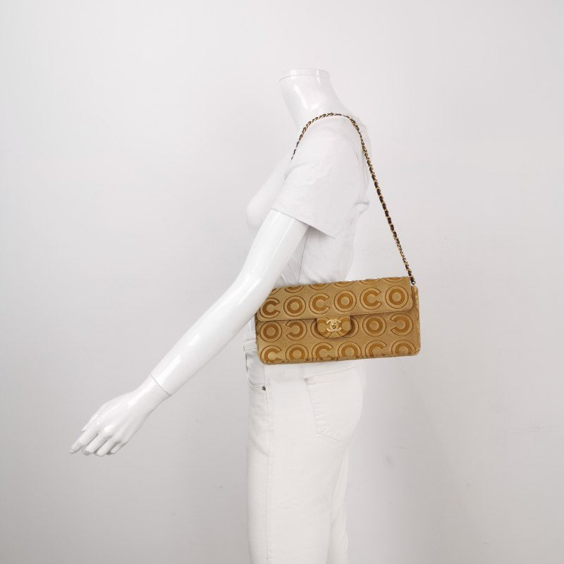 Chanel East West Rare Tan Pony-hair Calfskin Brown Leather Handbag