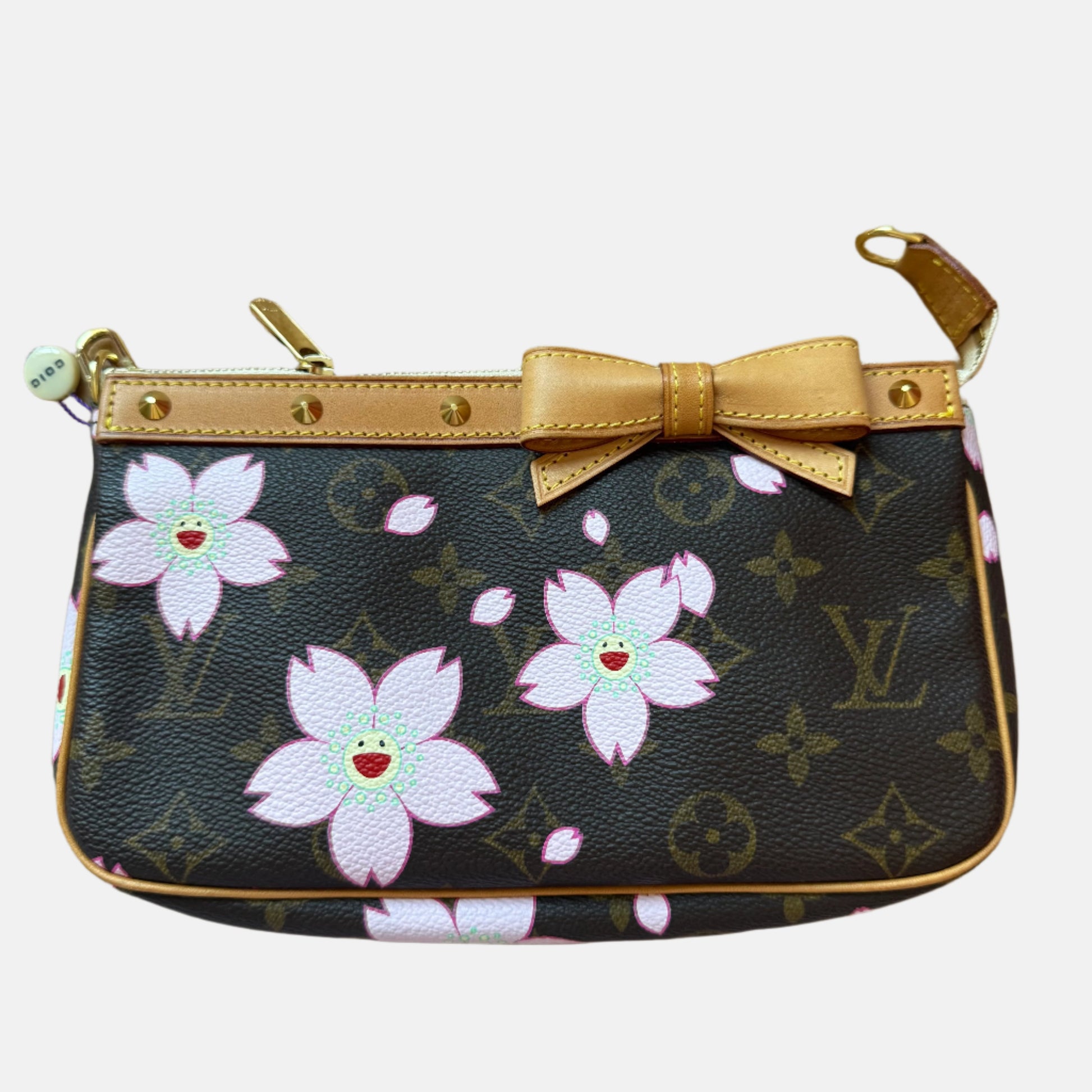 Louis Vuitton x Takashi Murakami Cherry Blossom Monogram Brown Pochette Clutch Bag Accessoire 2