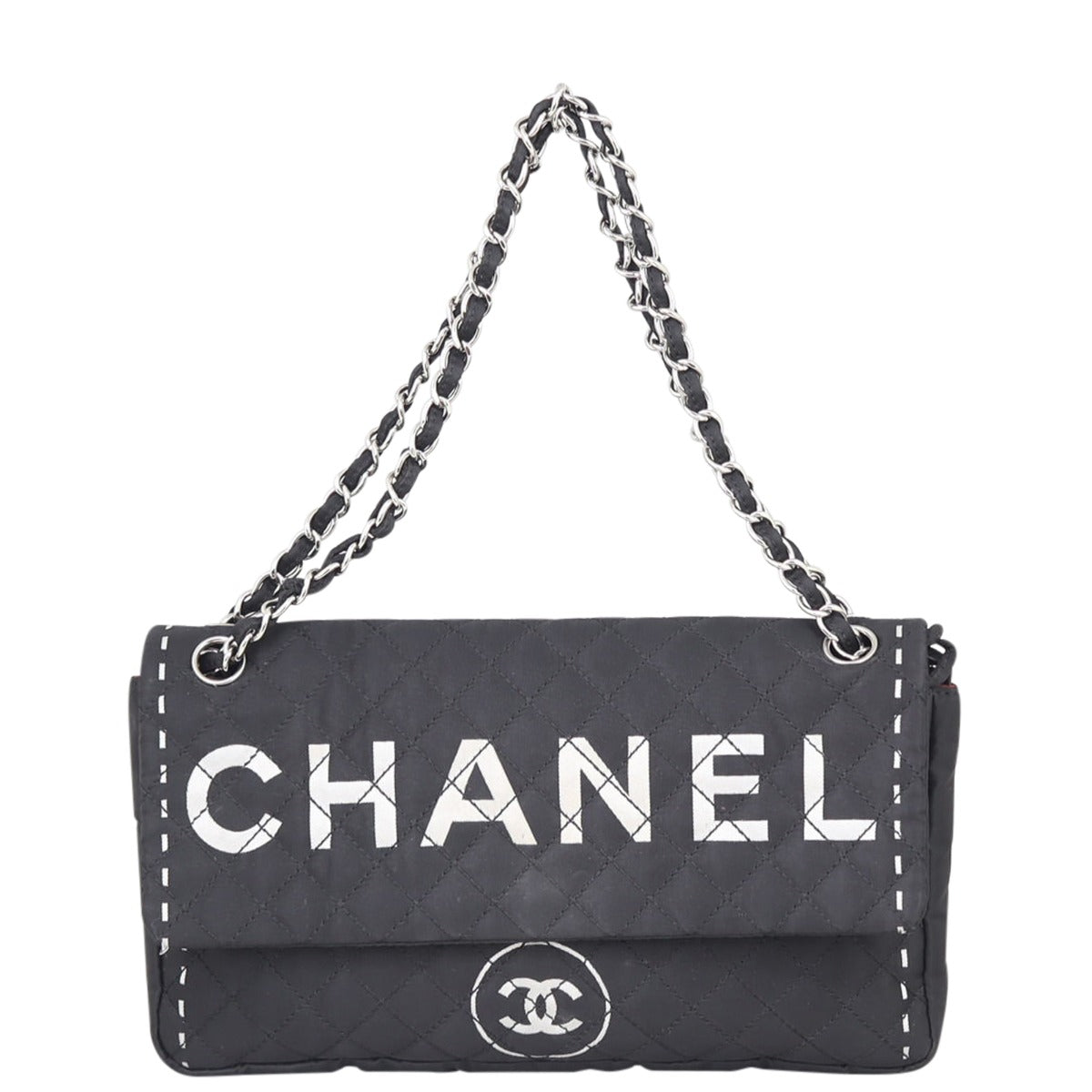 Chanel Textile Bag Quilted Logo Handbag