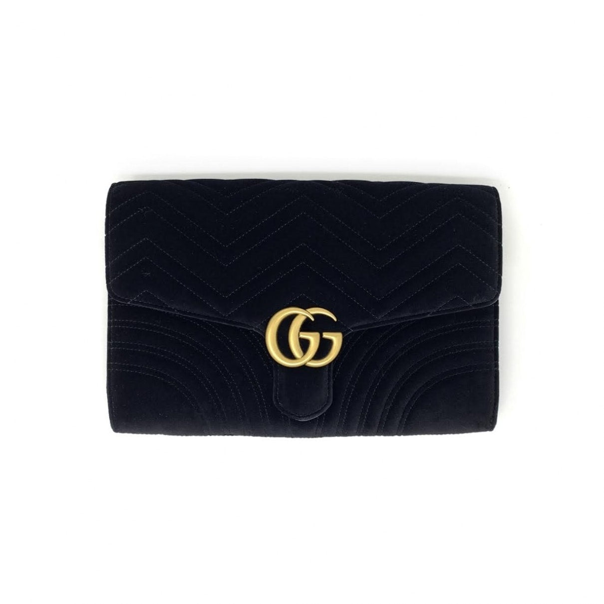 Gucci marmont black velvet clutch bag