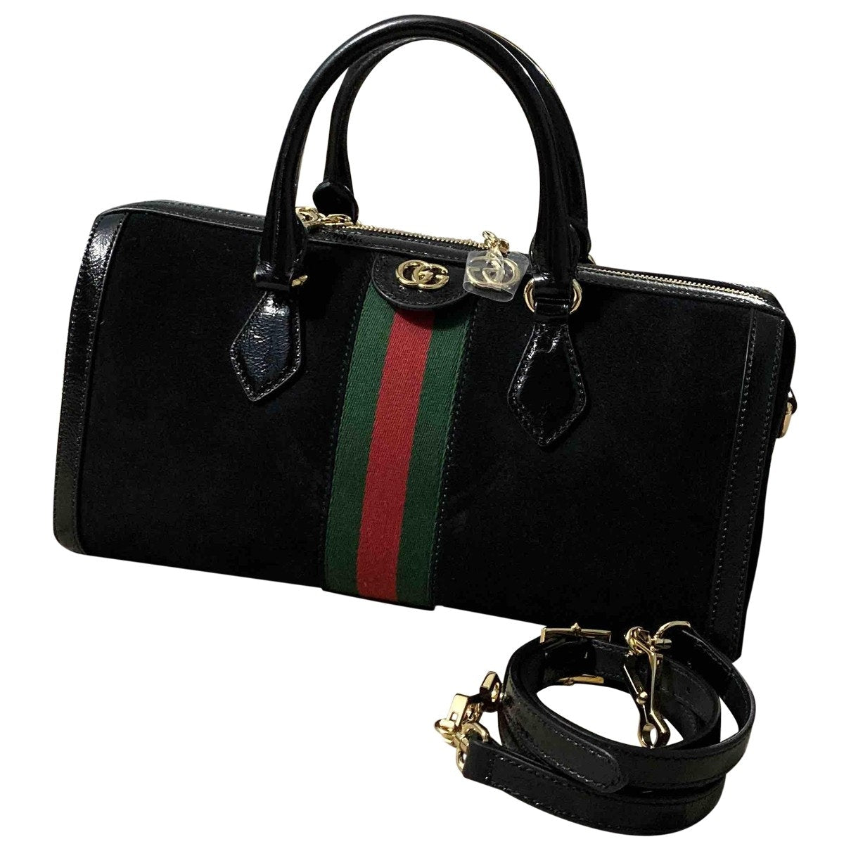 Gucci ophidia black suede handbag