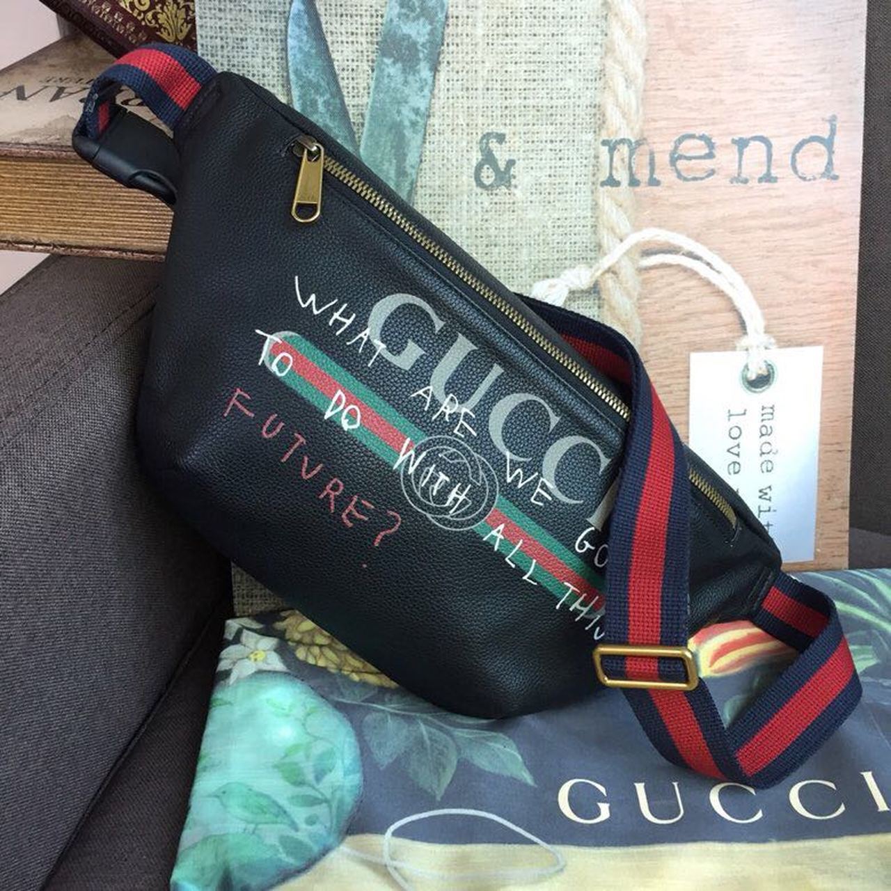 gg Print Waist Belt Men Black Accessory 15In39Cm Beaunoirrbeaunoirr